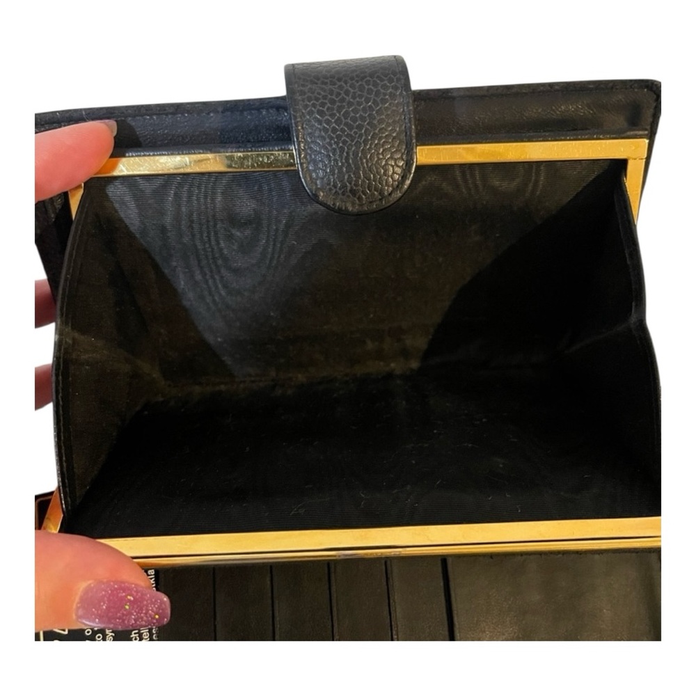 ✨💎CHANEL💎✨BLACK CALFSKIN LONG KISSLOCK WALLET WITH CARD AND BOX! - Picture 3 of 7